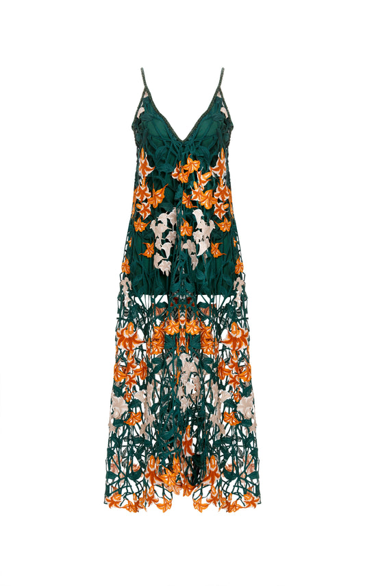 Hierbaluisa Sabanero Nocturno Crochet Maxi Dress