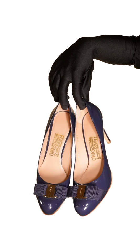Tacones Azules Salvarote Ferragamo
