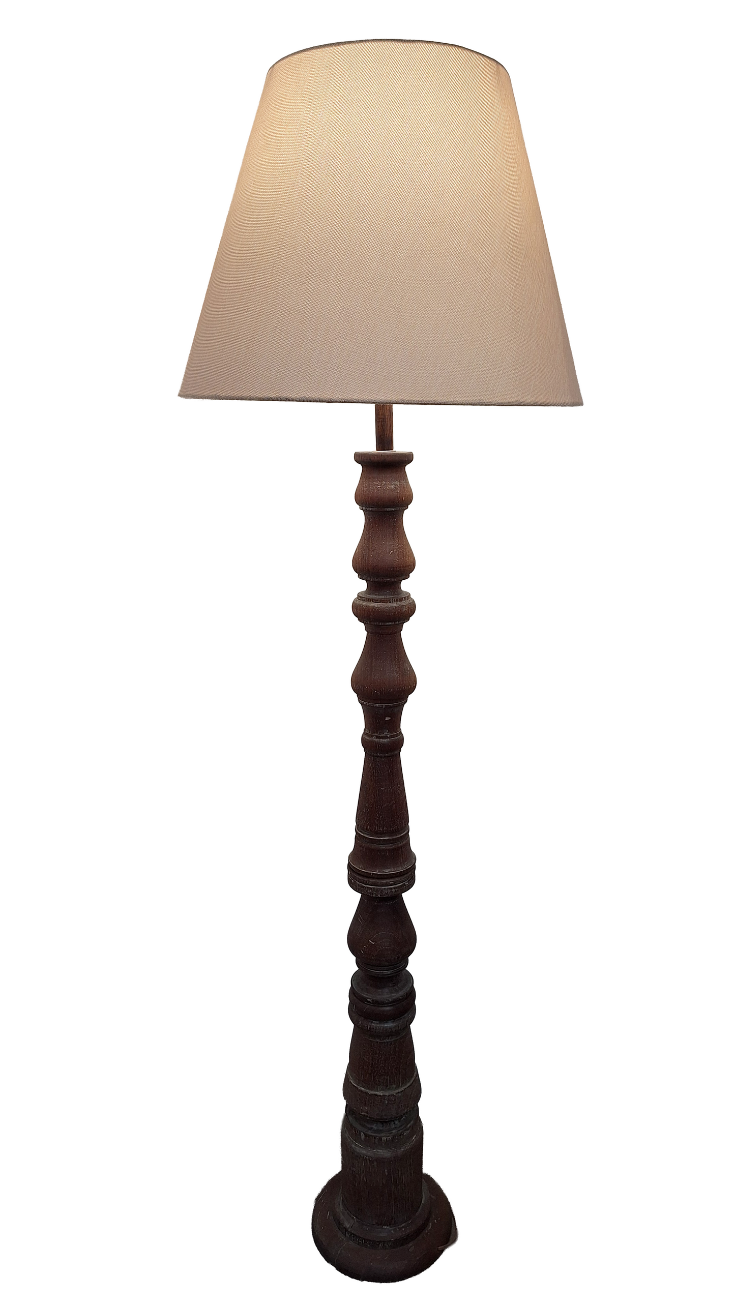 Lámpara de pie base torneada